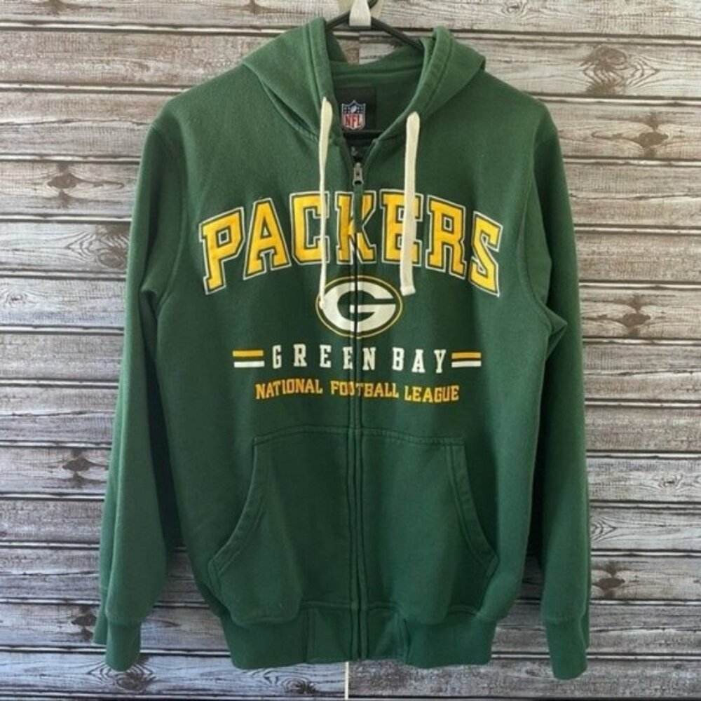 NFL Green Bay Packers Men's Full-Zip Long-Sleeved Hooded Sweatshirt Size S